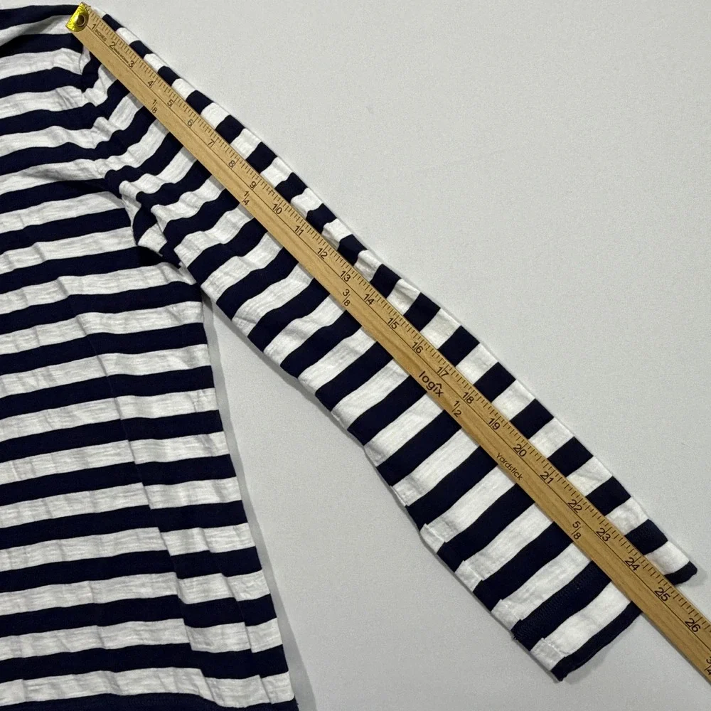 Ralph Lauren Hoodie XL Womens Navy Stripe 100% Cotton 1/4 Zip Coastal Preppy